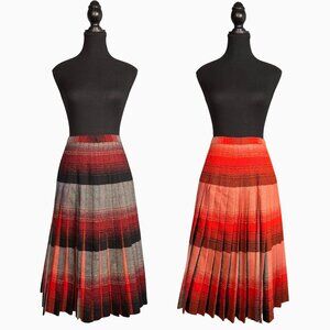 Vintage Highland Queen Reversible Wool Skirt Size 8 - Plaid Pleated Tartan Midi